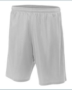 A4 N5296 - Shorts  de malla de tricot con entrepierna de 9" Plata