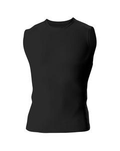 A4 N2306 - Men's Compression Muscle Shirt Negro