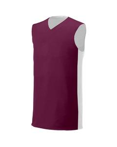 A4 N2320 - Adult Reversible Moisture Management Muscle Shirt Maroon/White