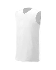 A4 N2340 - Adult Moisture Management V Neck Muscle Shirt Blanca
