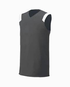 A4 N2340 - Adult Moisture Management V Neck Muscle Shirt Graphite/White