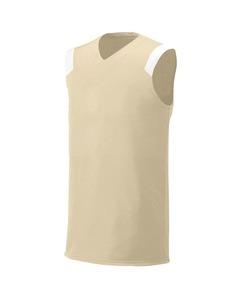A4 N2340 - Adult Moisture Management V Neck Muscle Shirt Vegas Gold/White