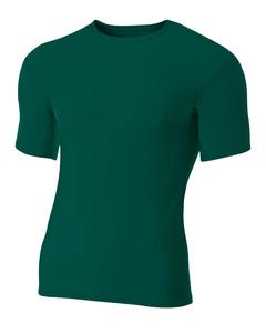 A4 N3130 - Shorts Sleeve Compression Crew Shirt Bosque Verde