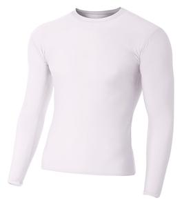 A4 N3133 - Long Sleeve Compression Crew Shirt Blanca