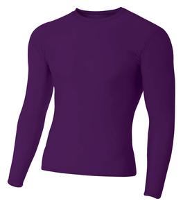 A4 N3133 - Long Sleeve Compression Crew Shirt Púrpura