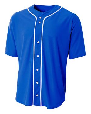 A4 N4184 - Shorts Sleeve Full Button Baseball Top