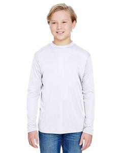 A4 NB3165 - Youth Long Sleeve Cooling Performance Crew Shirt Blanca