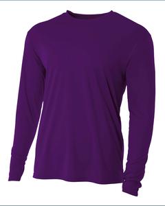 A4 NB3165 - Youth Long Sleeve Cooling Performance Crew Shirt Púrpura