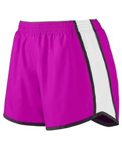 Augusta 1265 - Ladies Jr. Fit Pulse Team Short Powder Pnk/Wht/Blk