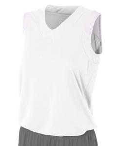 A4 NW2340 - Ladies Moisture Management V Neck Muscle Shirt Blanca
