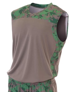 A4 N2345 - Adult Printed Camo Performance Muscle Shirt