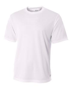 A4 N3252 - Men's Shorts Sleeve Crew Birds Eye Mesh T-Shirt Blanca