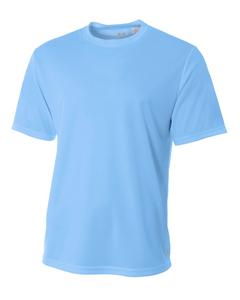 A4 N3252 - Men's Shorts Sleeve Crew Birds Eye Mesh T-Shirt La luz azul