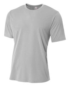 A4 N3264 - Men's Shorts Sleeve Spun Poly T-Shirt Plata