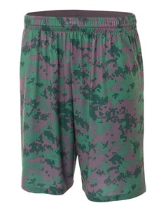 A4 NB5322 - Youth 8" Inseam Printed Camo Performance Shorts
