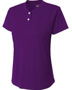 A4 NW3143 - Ladies Tek 2-Button Henley Shirt Púrpura