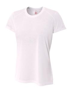 A4 NW3264 - Ladies Shorts Sleeve Spun Poly T-Shirt Blanca
