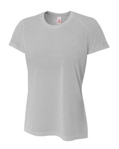 A4 NW3264 - Ladies Shorts Sleeve Spun Poly T-Shirt Plata
