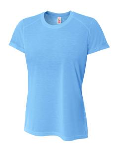 A4 NW3264 - Ladies Shorts Sleeve Spun Poly T-Shirt La luz azul