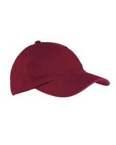 Big Accessories BX005 - 6-Panel Washed Twill Low-Profile Cap Granate
