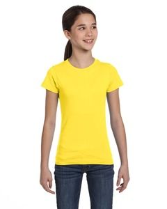 LAT 2616 - Girls' Fine Jersey Longer Length T-Shirt Amarillo