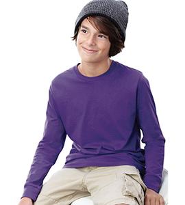 LAT 6201 - Youth Fine Jersey Long Sleeve T-Shirt Púrpura