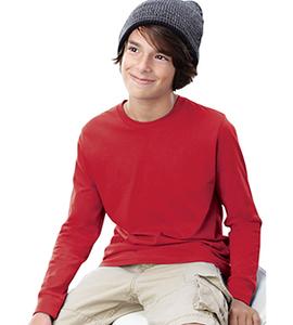 LAT 6201 - Youth Fine Jersey Long Sleeve T-Shirt Roja