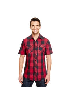 Burnside 9203B - Camisa tejida a cuadros Red/ Black