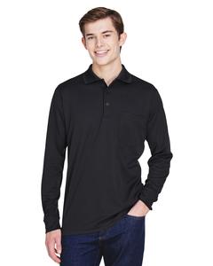 Ash CityCore 365 88192P - Adult Pinnacle Performance Piqué Long Sleeve Polo with Pocket Negro