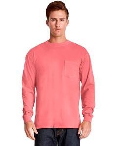 Next Level 7451 - Adult Inspired Dye Long Sleeve Crew with Pocket Guava