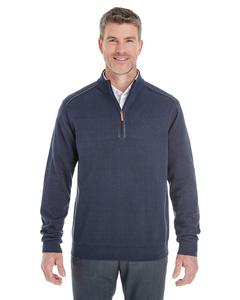 Devon & Jones DG478 - Men's Manchester Fully-Fashioned Half-Zip Sweater Navy/Graphite