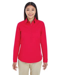 Devon & Jones DP610W - Ladies Perfect Fit Half-Placket Tunic Top Roja