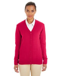 Harriton M425W - Ladies Pilbloc V-Neck Button Cardigan Sweater Roja