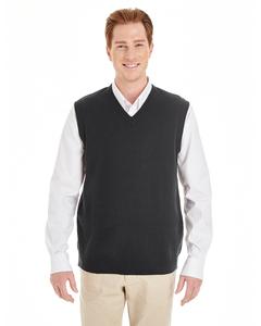 Harriton M415 - Men's Pilbloc V-Neck Sweater Vest Negro