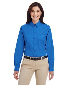 Harriton M581W - Ladies Foundation 100% Cotton Long Sleeve Twill Shirt with Teflon