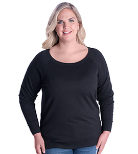 LAT 3862 - LADIES CURVY FRENCH TERRY PULLOVER