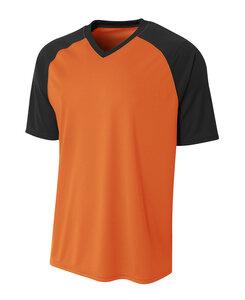 A4 A4N3373 - Remera Jersey rayada para adultos  Orange/Black