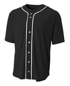 A4 A4NB4184 - Youth Full Button Baseball Top Negro