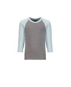 Next Level NL3352 - Youth CVC 3/4 Sleeve Raglan Tee Ice/Dark Heather Gray