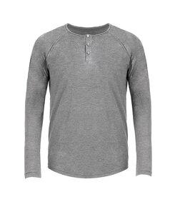 Next Level NL6072 - Remera de Manga Larga Tri-Blend Henley para hombres Premium Heather