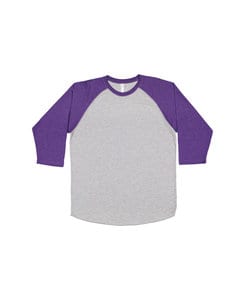 LAT LA6930 - Men's Baseball Fine Jersey Tee Vintage Heather/ Vnt Purple