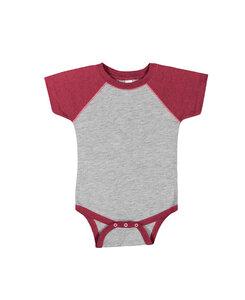 Rabbit Skins LA4430 - Infant Baseball Fine Jersey Bodysuit Vintage Heather/Burgundy