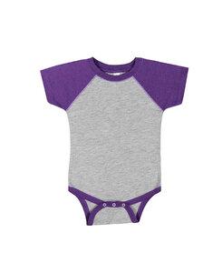 Rabbit Skins LA4430 - Infant Baseball Fine Jersey Bodysuit Vintage Heather/ Purple