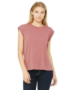 BELLA+CANVAS B8804 - Women's Flowy Muscle Tee with Rolled Cuff Color de malva