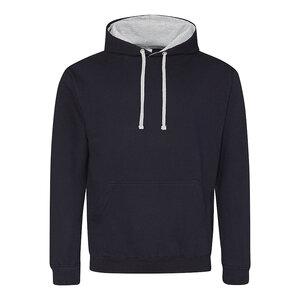 All We Do JHA003 - JUST HOODS ADULT CONTRAST HOODIE French Navy/Heather Grey