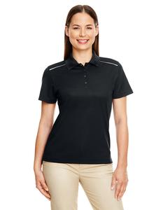 Core 365 78181R - Ladies Radiant Performance Piqué Polo with Reflective Piping Negro