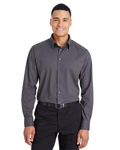 Devon & Jones DG535 - Men's CrownLux Performance Tonal Mini Check Shirt Carbon