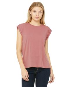 Bella+Canvas 8804 - Ladies Flowy Muscle T-Shirt with Rolled Cuff Color de malva