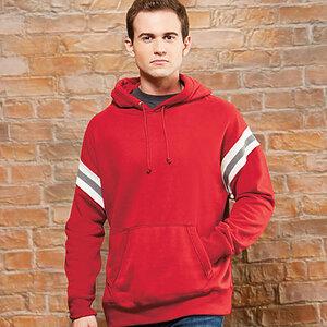 J. America J8847 - VINTAGE ATHLETIC HOODED PULLOVER Simply Red