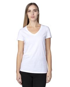 Threadfast 200RV - Ladies Ultimate Short-Sleeve V-Neck T-Shirt Blanca